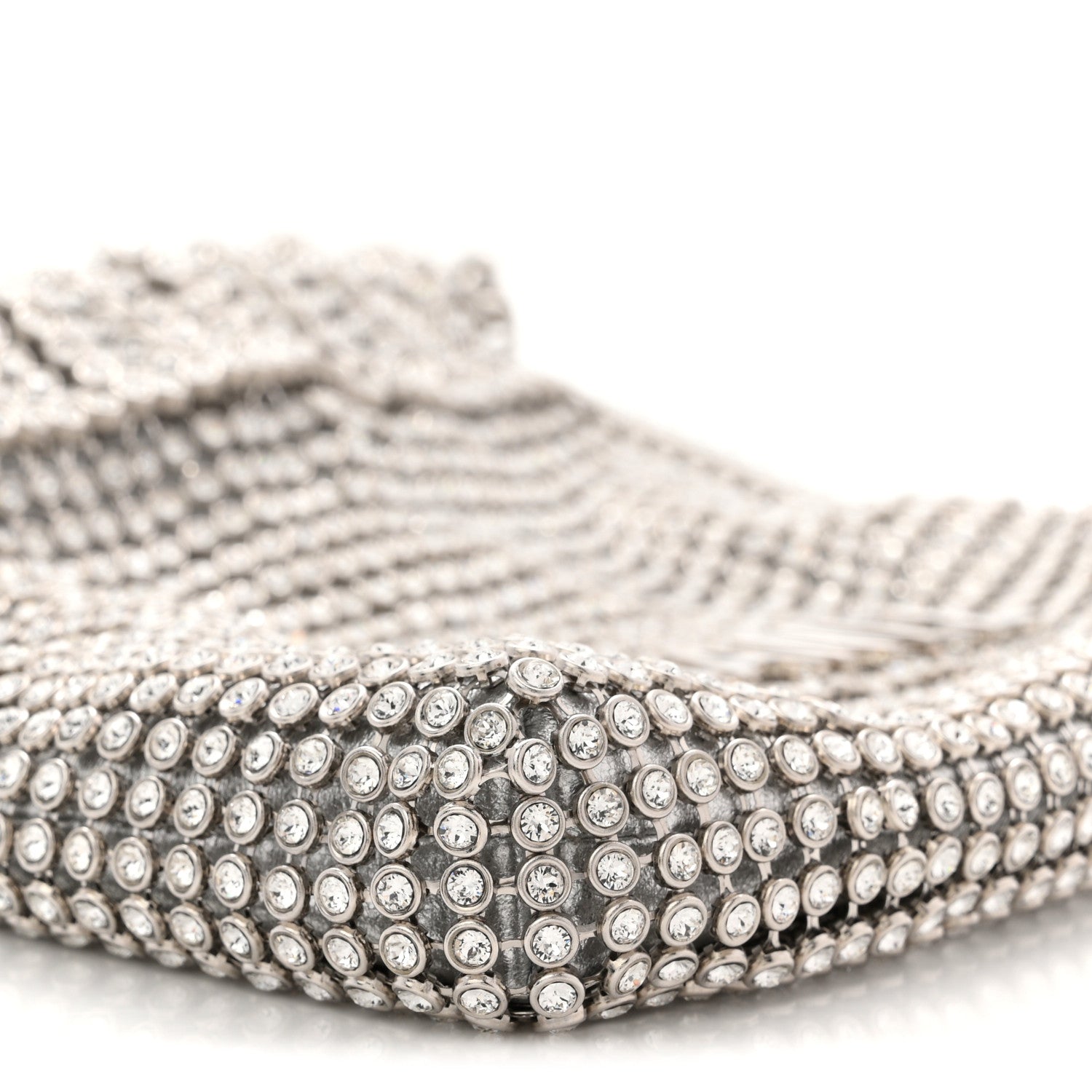 Chanel Crystal Embellished Metallic Lambskin Mini Chanel 22 Silver 9 of 11