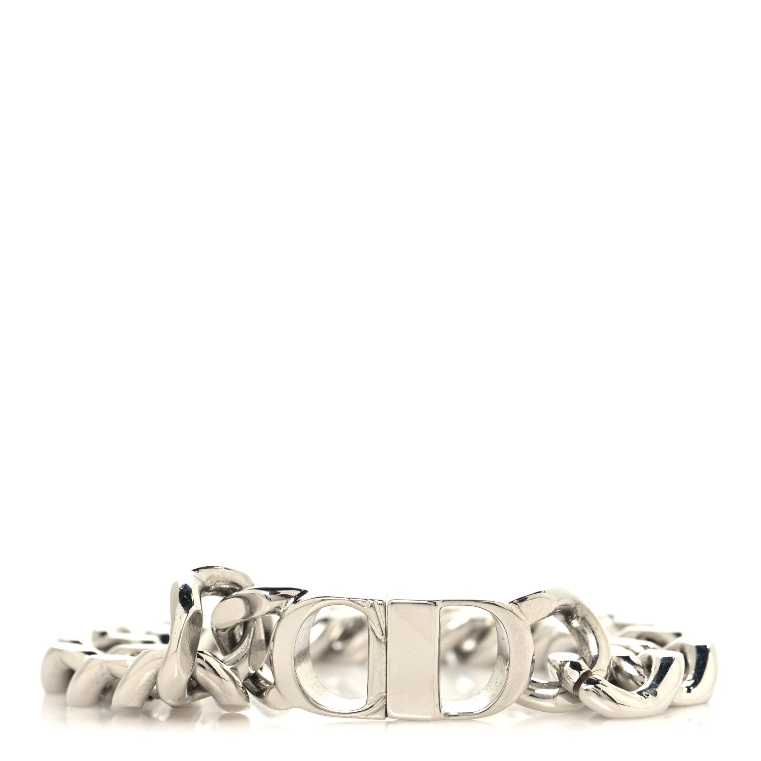 Christian Dior Brass CD Icon Chain Bracelet M Silver 1 of 5