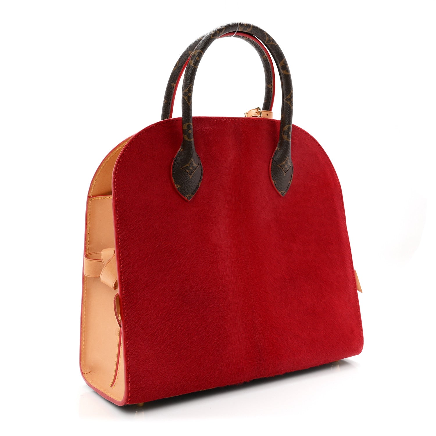 Louis Vuitton Monogram Calf Hair Spikes Iconoclasts Christian Louboutin Tote Red 3 of 9