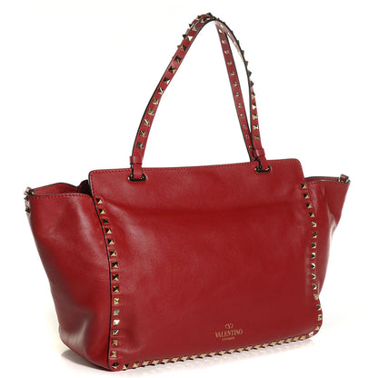 Valentino Garavani Vitello Medium Rockstud Tote Rosso Valentino 3 of 9