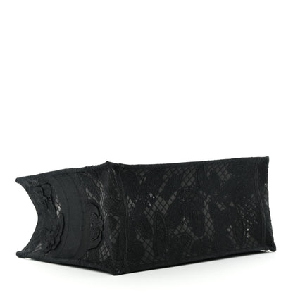 Christian Dior Embroidered 3D Macrame D-Lace Butterfly Medium Book Tote Black Multicolor 4 of 10