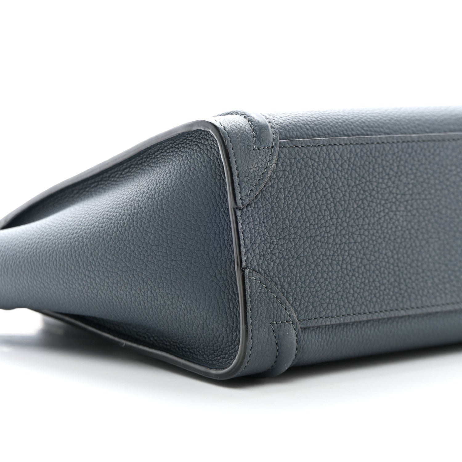 Celine Drummed Calfskin Nano Luggage Petrol 9 of 11