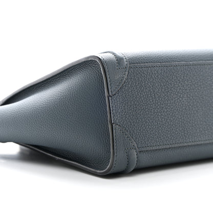 Celine Drummed Calfskin Nano Luggage Petrol 9 of 11