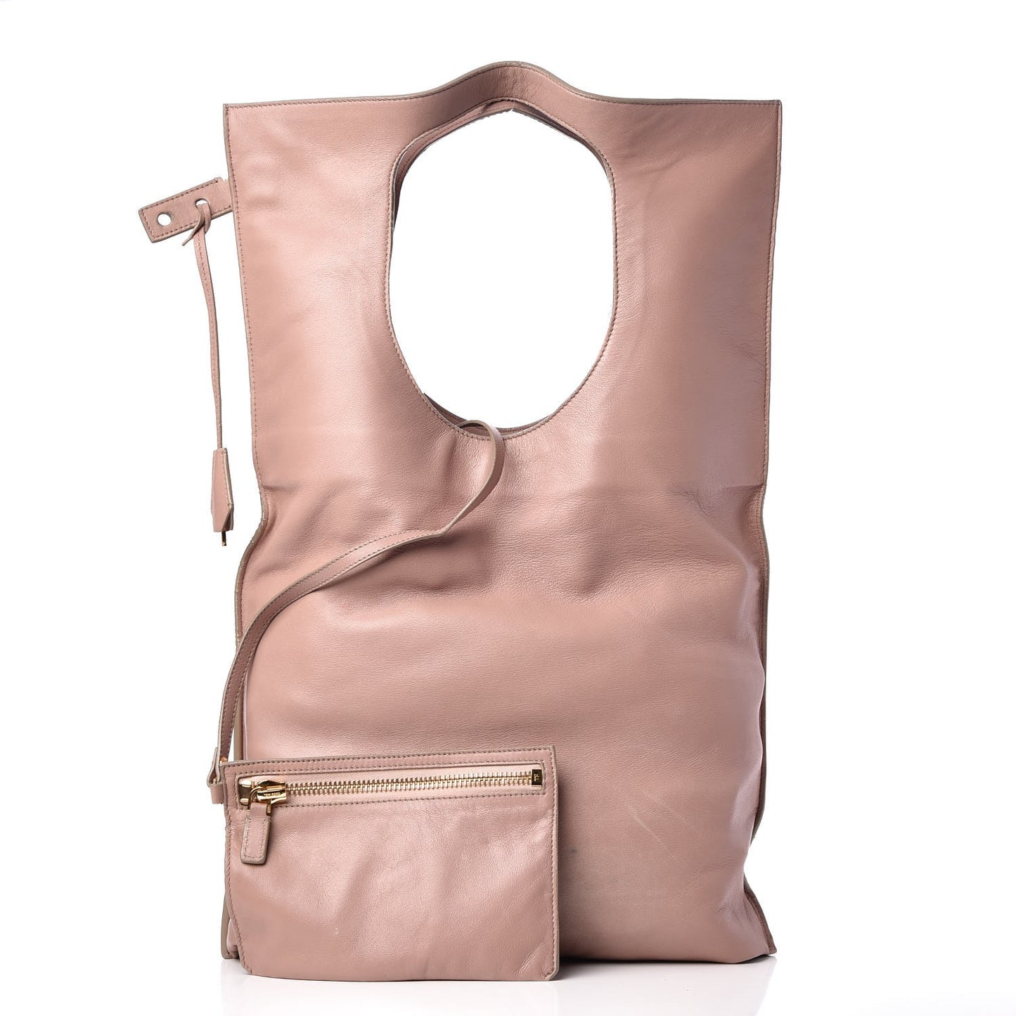 Ramskin Large Alix Padlock Zip Shoulder Bag Blush Nude