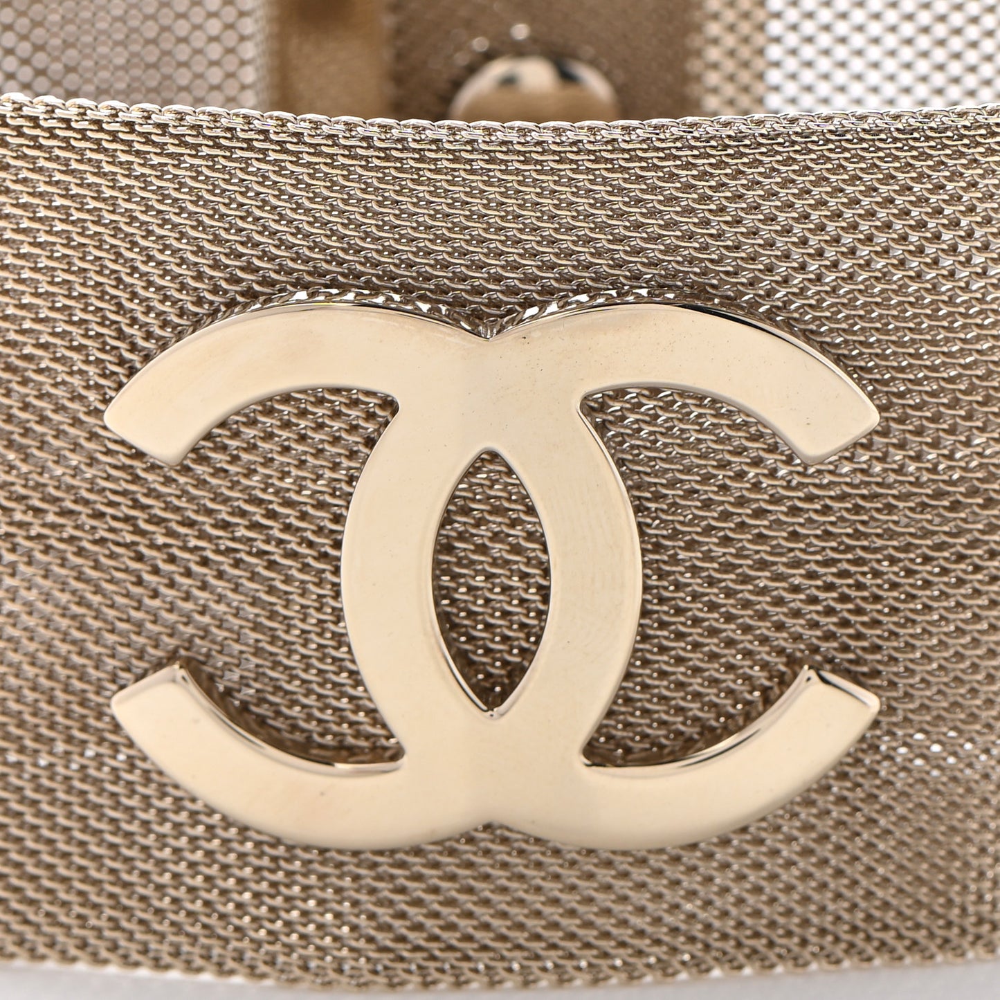 Metal Mesh CC Bracelet M Light Gold