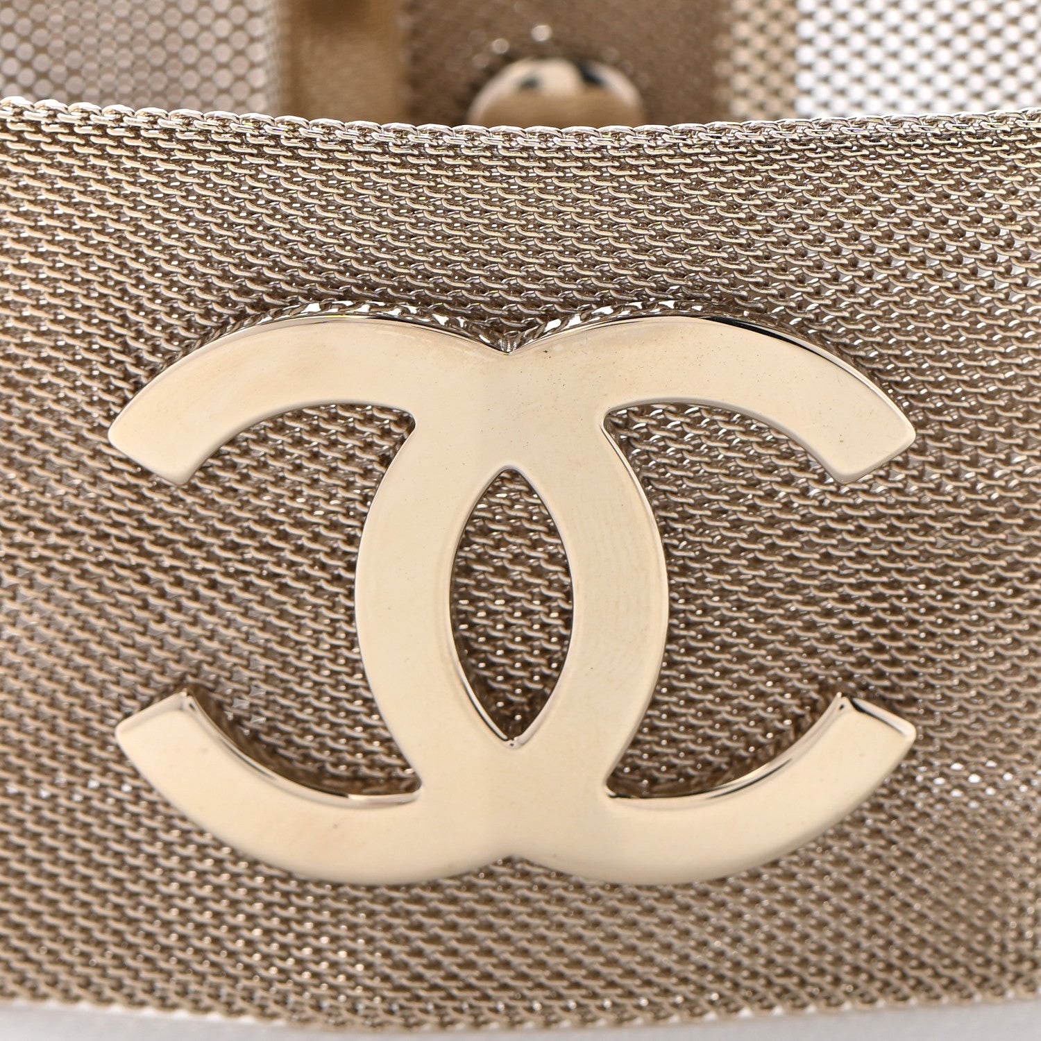 Chanel Metal Mesh CC Bracelet M Light Gold 5 of 6