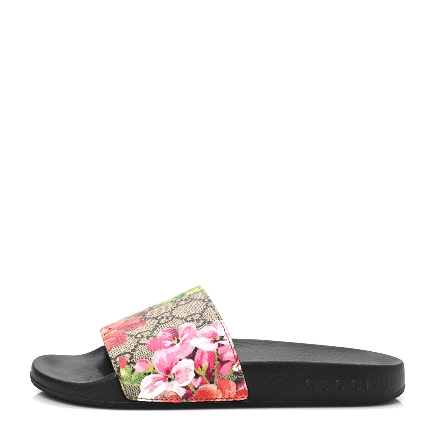 GG Supreme Monogram Blooms Slide Sandals 36 Beige Multicolor