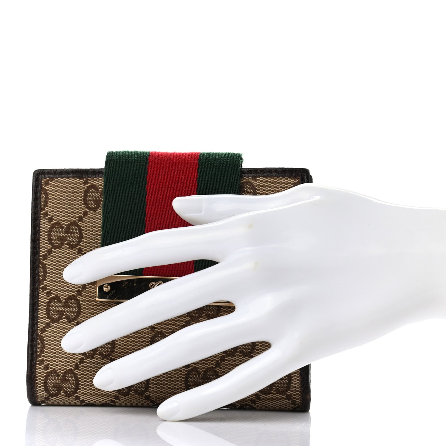 Gucci Monogram Web Ladies Web French Wallet Brown 2 of 10
