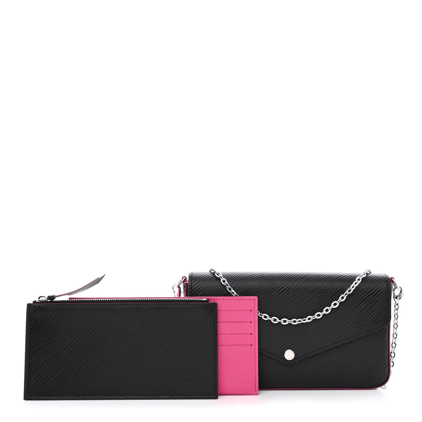 Epi Pochette Felicie Black Hot Pink