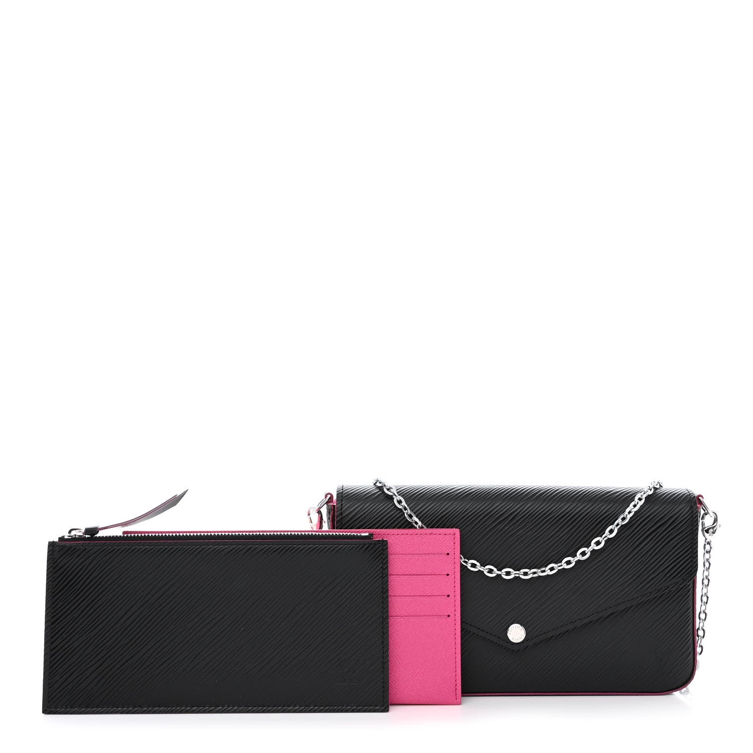 Louis Vuitton Epi Pochette Felicie Black Hot Pink 1 of 11