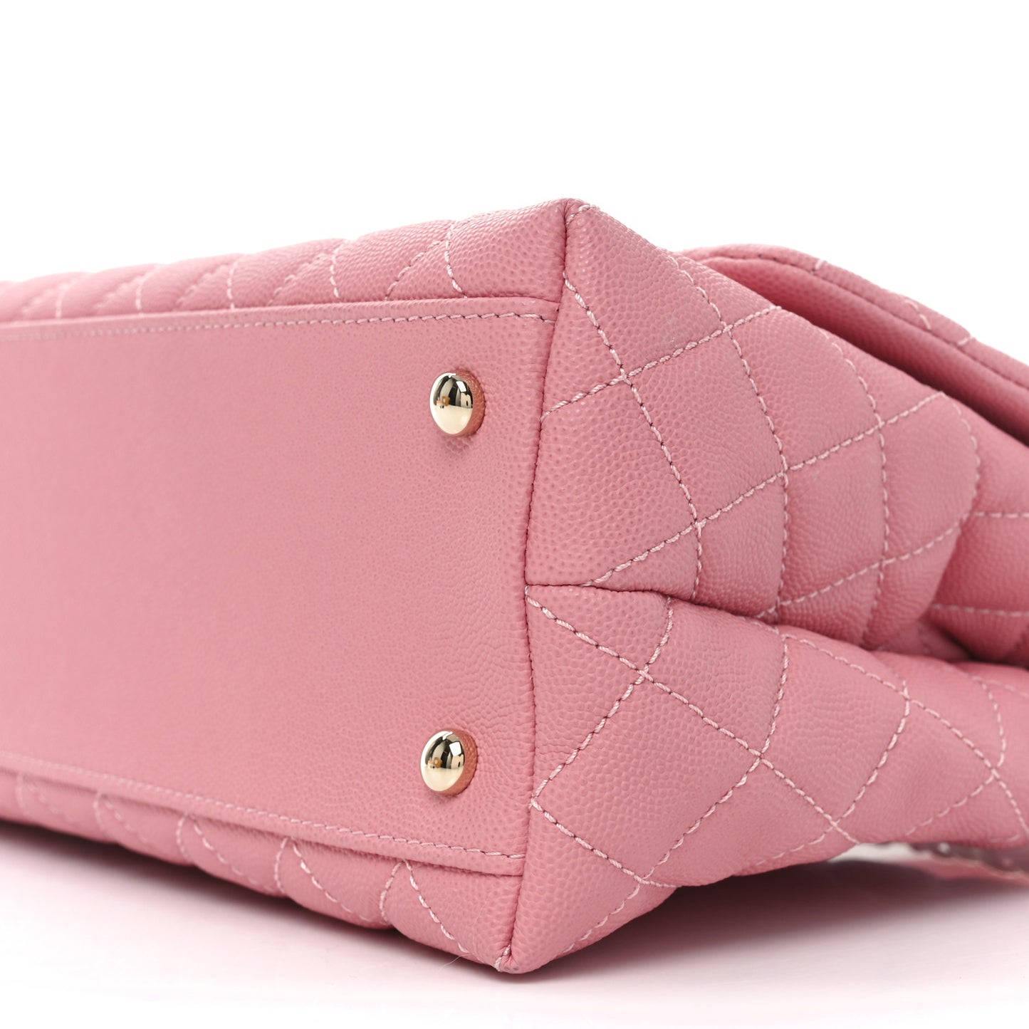 Caviar Quilted Small Coco Handle Flap Light Pink