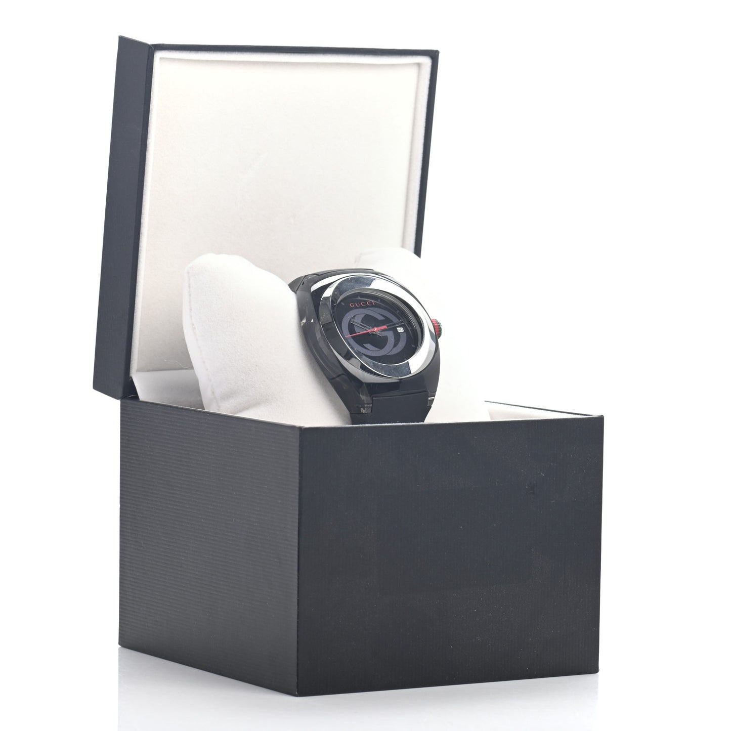Stainless Steel Rubber 46mm Sync Web Quartz Watch Black