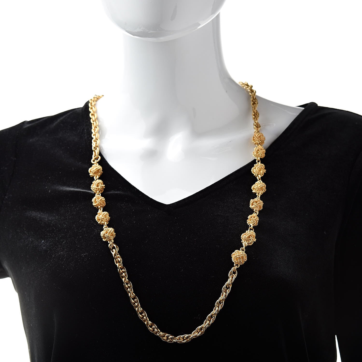 Chanel CC Long Chain Necklace Gold 2 of 5