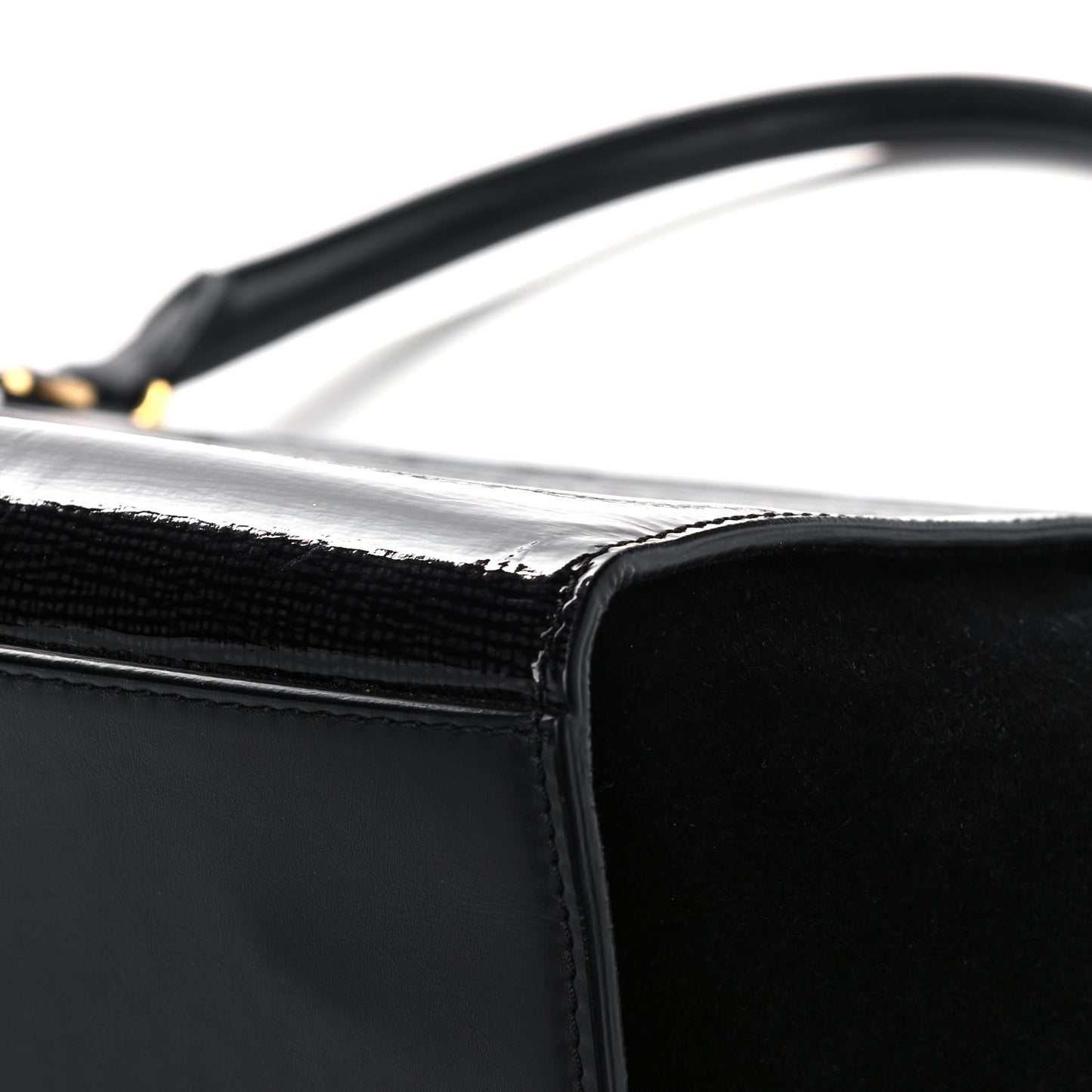 Patent Suede Medium Trapeze Black