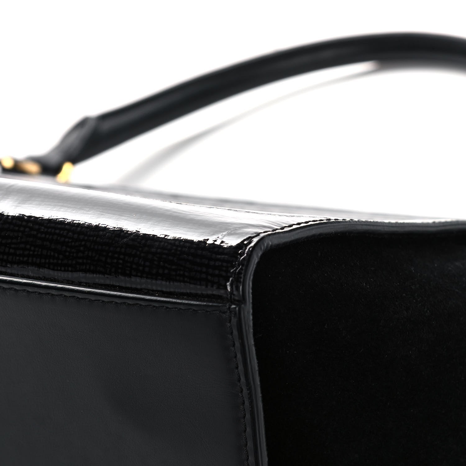 Celine Patent Suede Medium Trapeze Black 11 of 22