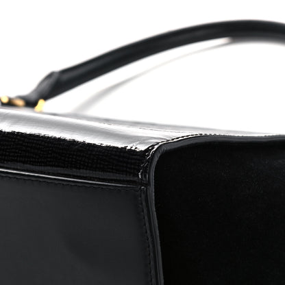 Celine Patent Suede Medium Trapeze Black 11 of 22