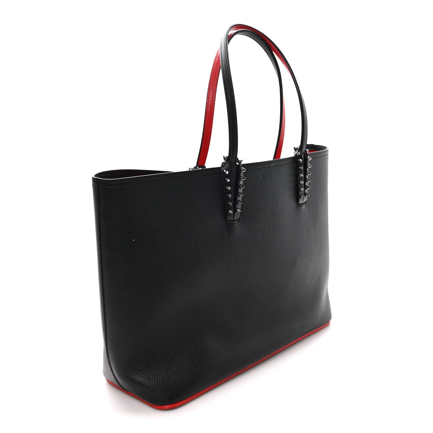 Christian Louboutin Calfskin Spikes East West Cabata Tote Black 4 of 13