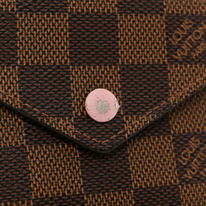 Louis Vuitton Damier Ebene Victorine Wallet Rose Ballerine 7 of 8