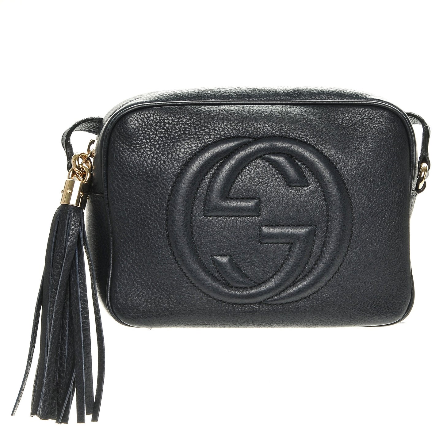 Pebbled Calfskin Small Soho Disco Bag Blue