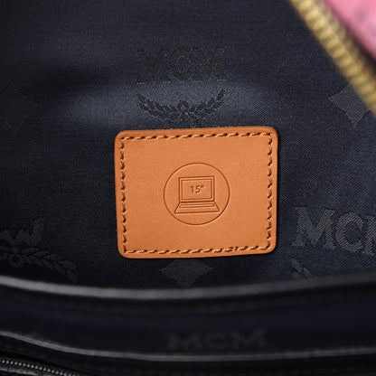 MCM Visetos Studded Colorblock Stark Brock Backpack Pink Black 7 of 16