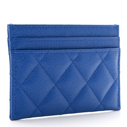 Chanel Caviar Quilted Studded CC Card Holder Blue 3 of 9