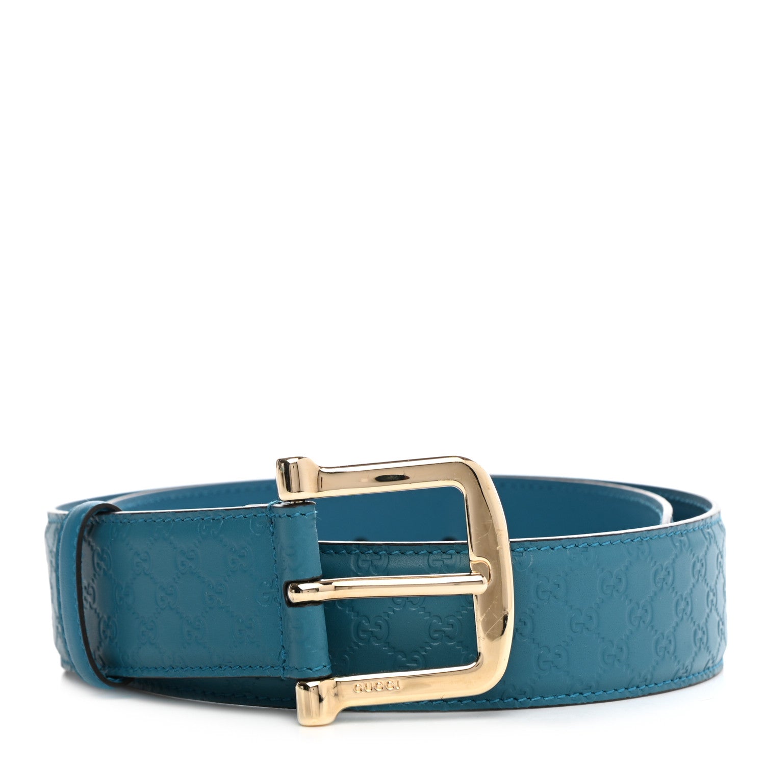 Gucci Soft Microguccissima Margaux Calfskin Belt 80 32 Deep Cobalt 1 of 6