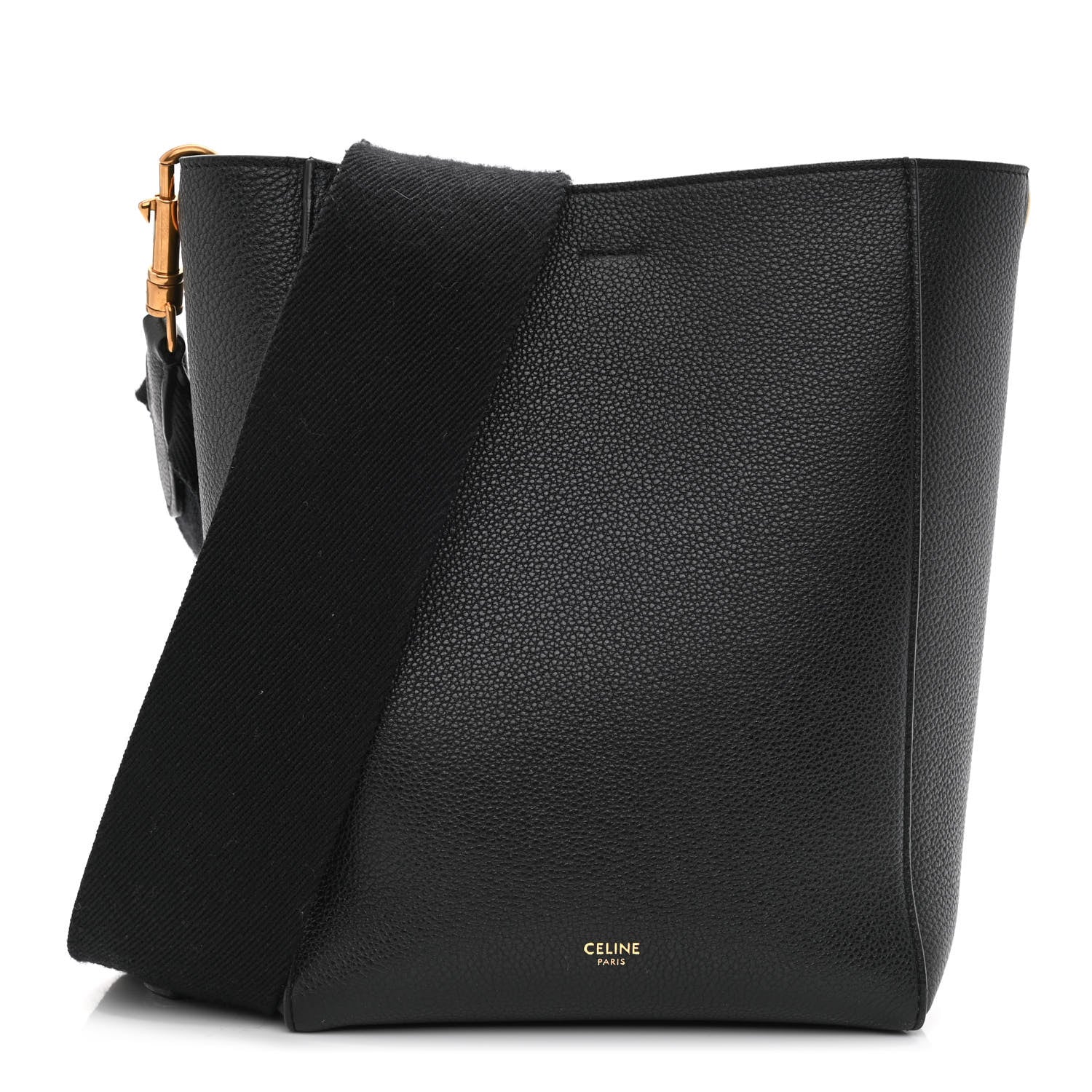 Celine Soft Grained Calfskin Small Sangle Bucket Bag Black 1 of 9