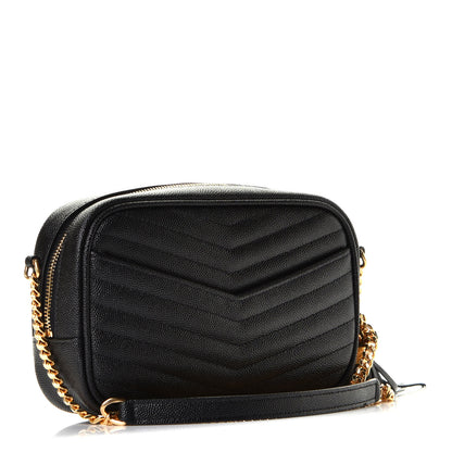 Saint Laurent Grain De Poudre Matelasse Monogram Mini Lou Camera Bag Black 2 of 5
