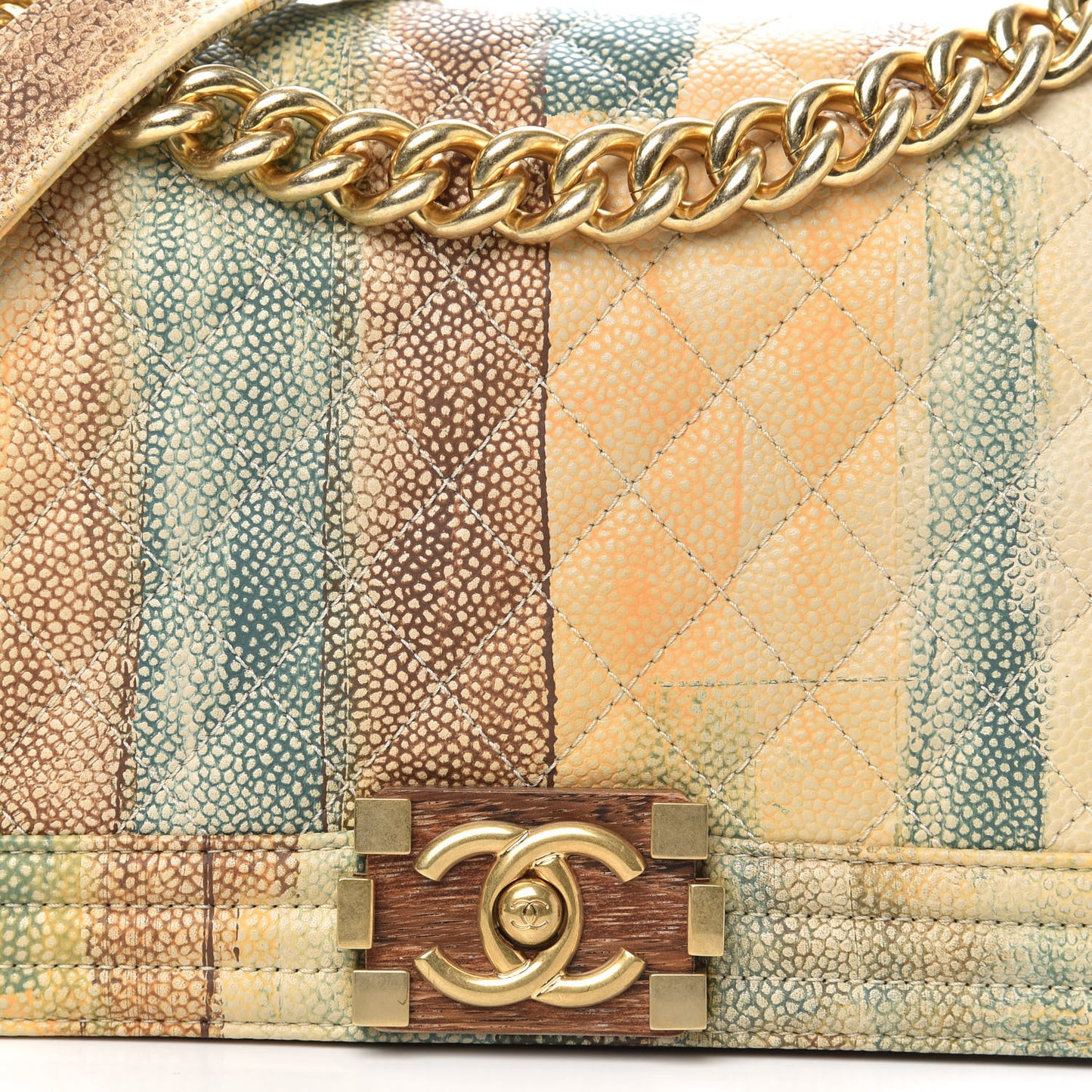 Painted Caviar Quilted Medium Boy In Cuba Flap Multicolor