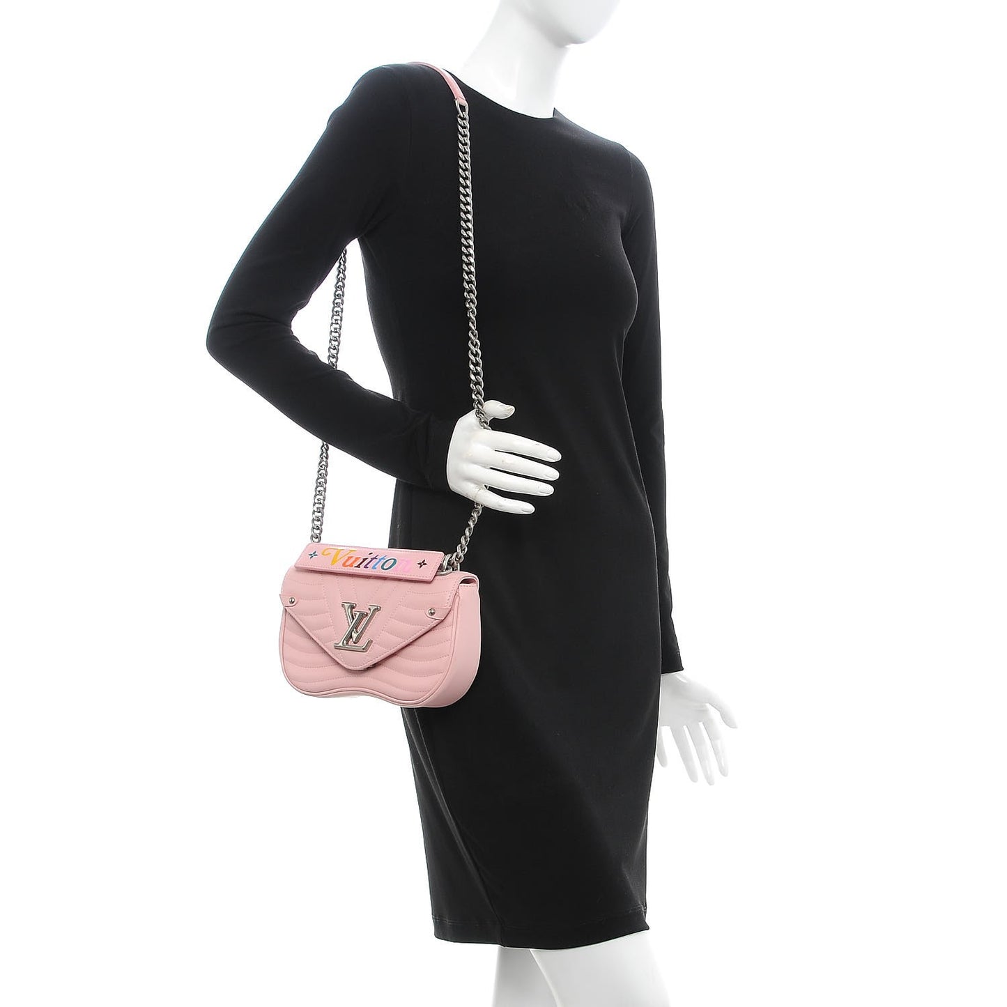 Calfskin New Wave Chain PM Smoothie Pink