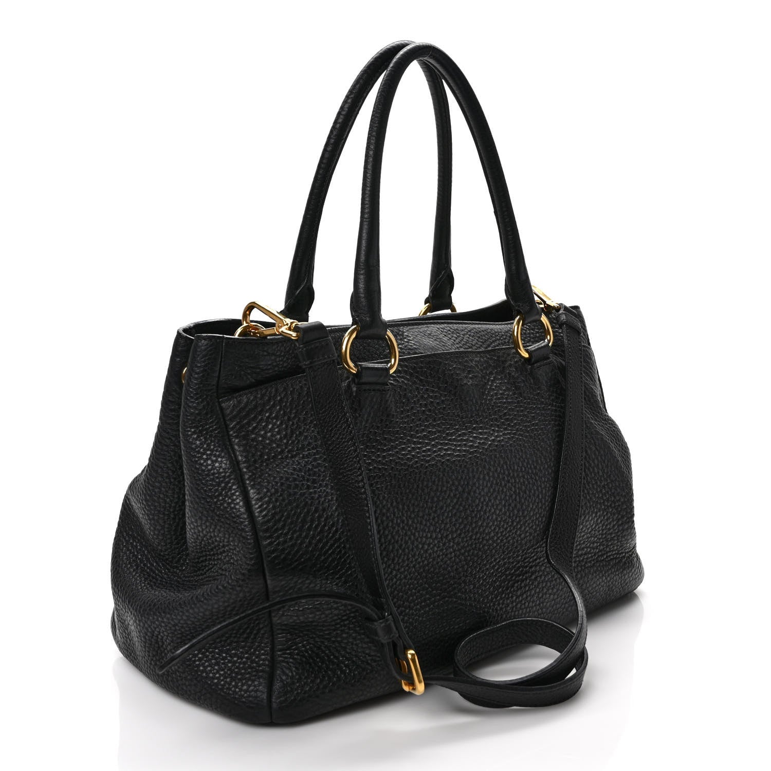 Prada Vitello Daino Tote Black 3 of 10