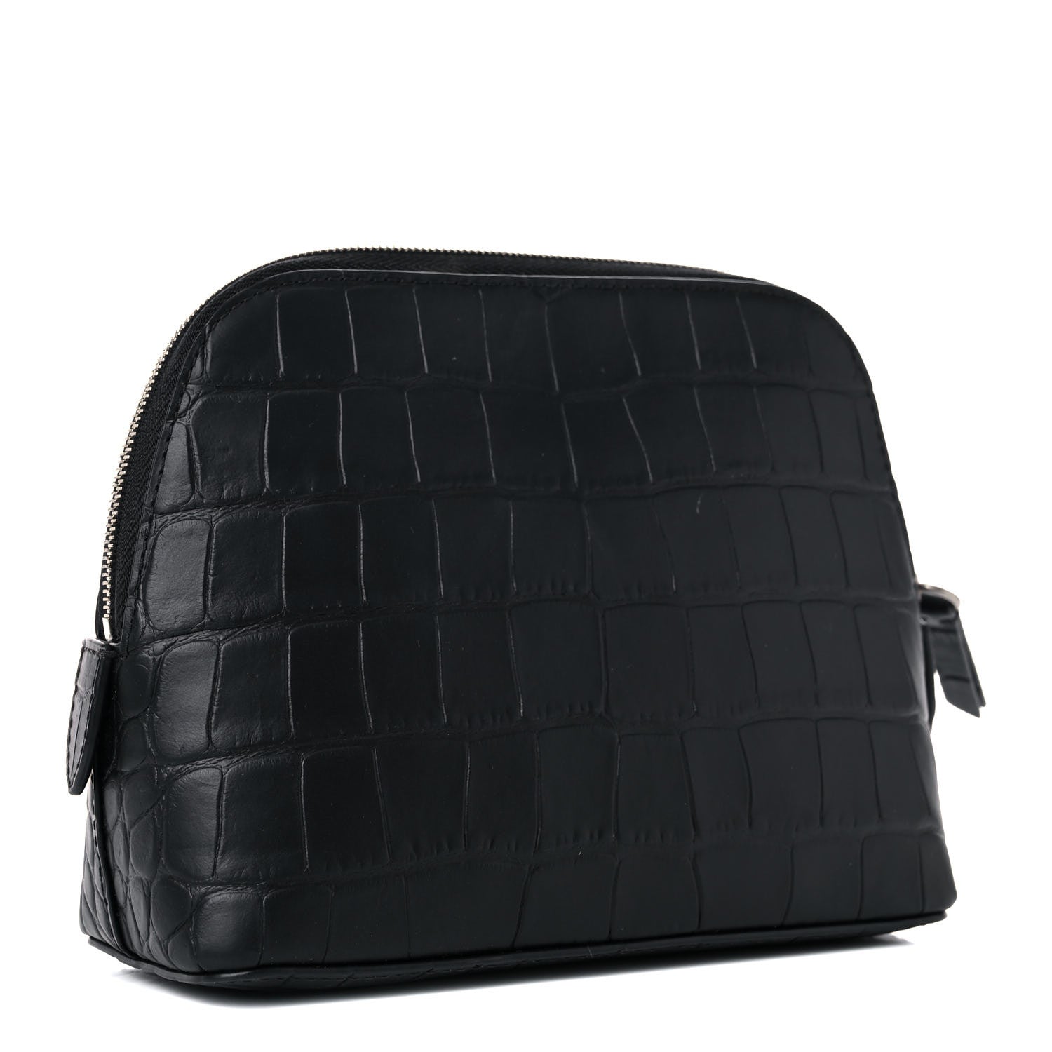 Mulberry Crocodile Embossed Calfskin Cosmetic Pouch Black 3 of 14