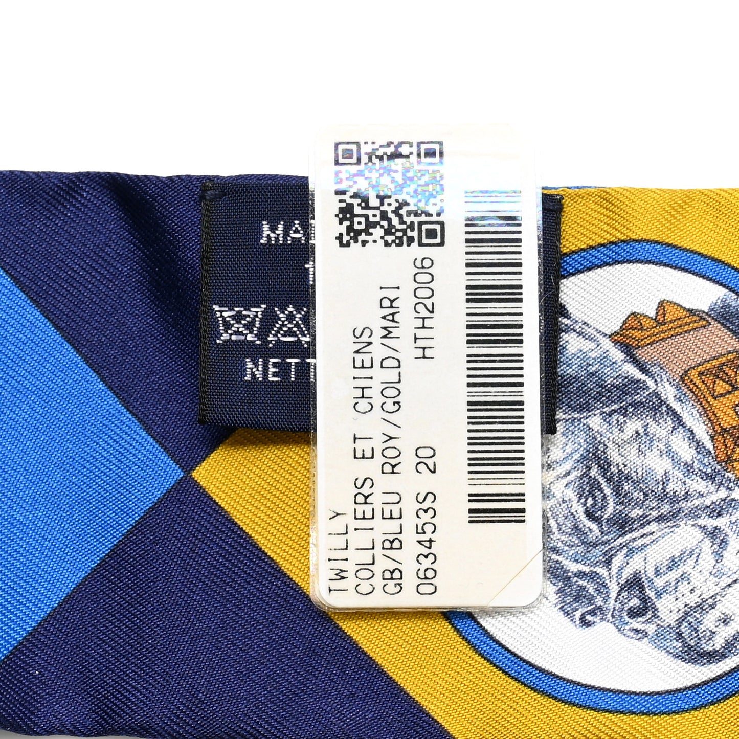 Silk Colliers Et Chiens Twilly Bleu Royal Gold Marine