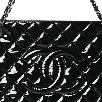 Chanel Patent Quilted Timeless CC Shopping Tote Black 8 of 10