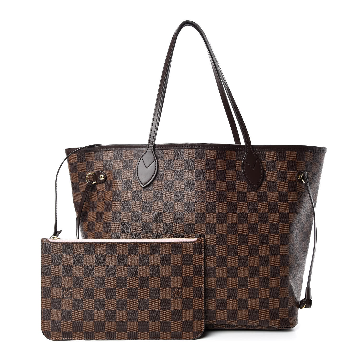 Louis Vuitton Damier Ebene Neo Neverfull MM Rose Ballerine 1 of 18