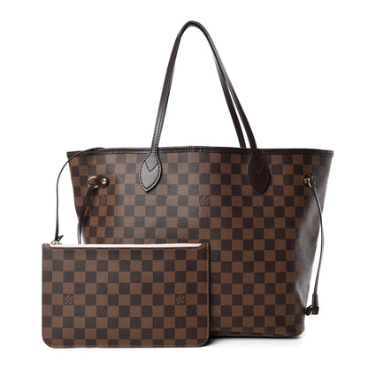 Louis Vuitton Damier Ebene Neo Neverfull MM Rose Ballerine 1 of 18