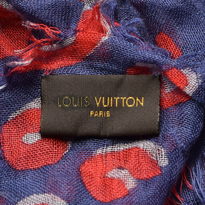 Louis Vuitton Cashmere Silk Sprouse Leopard Confetti Stole Denim 4 of 5