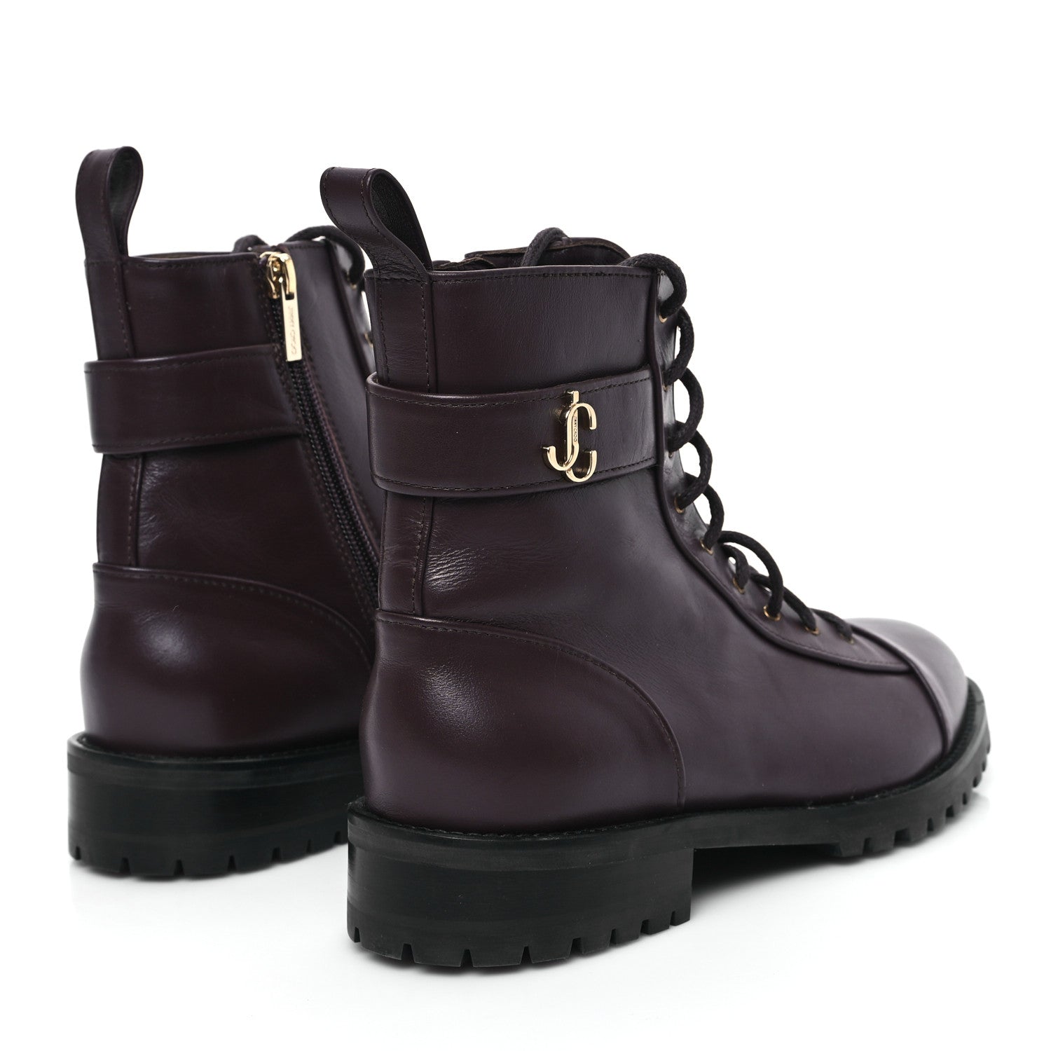 Jimmy Choo Calfskin Combat Boots 41.5 Brown 3 of 10
