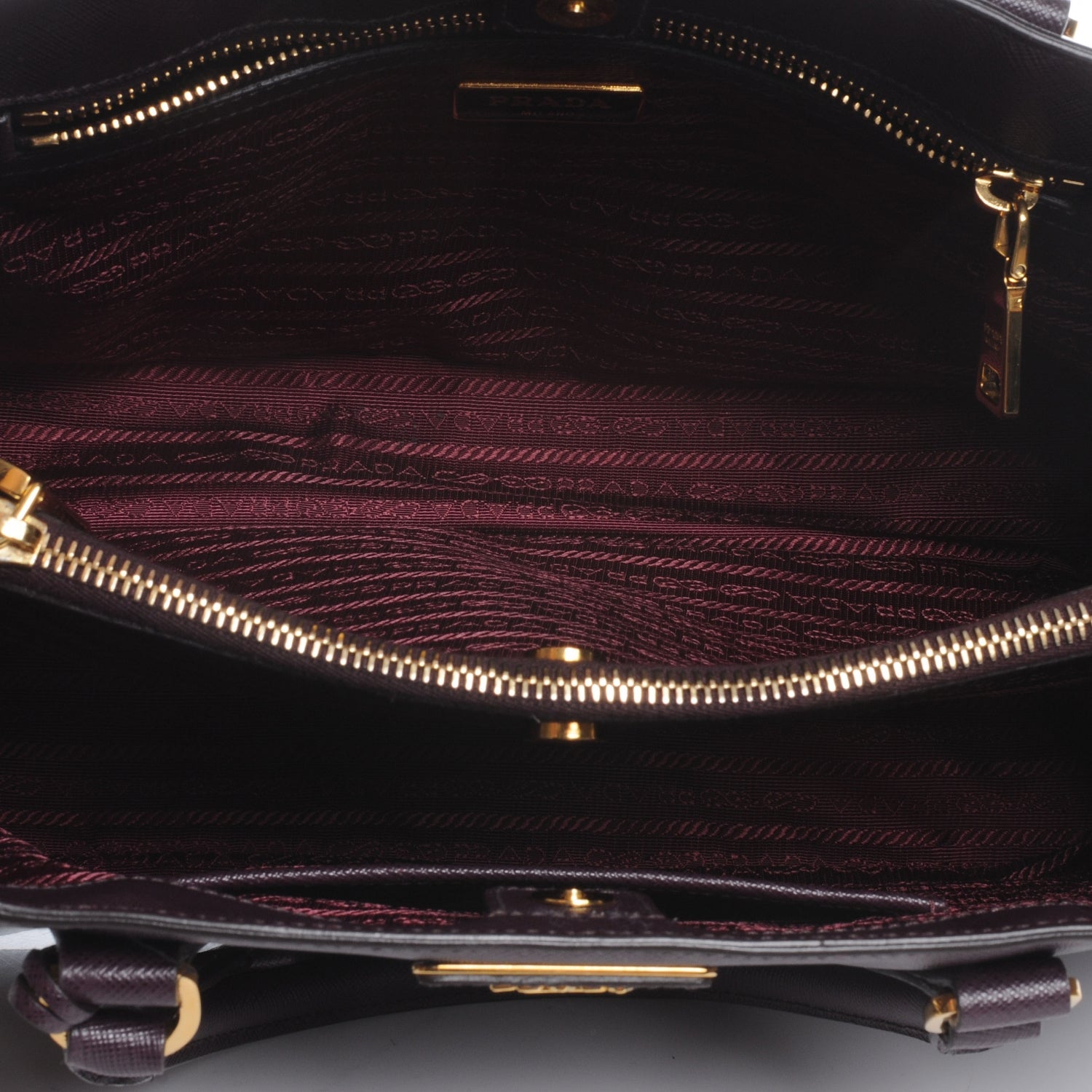 Prada Saffiano Lux Medium Tote Bordeaux 7 of 10