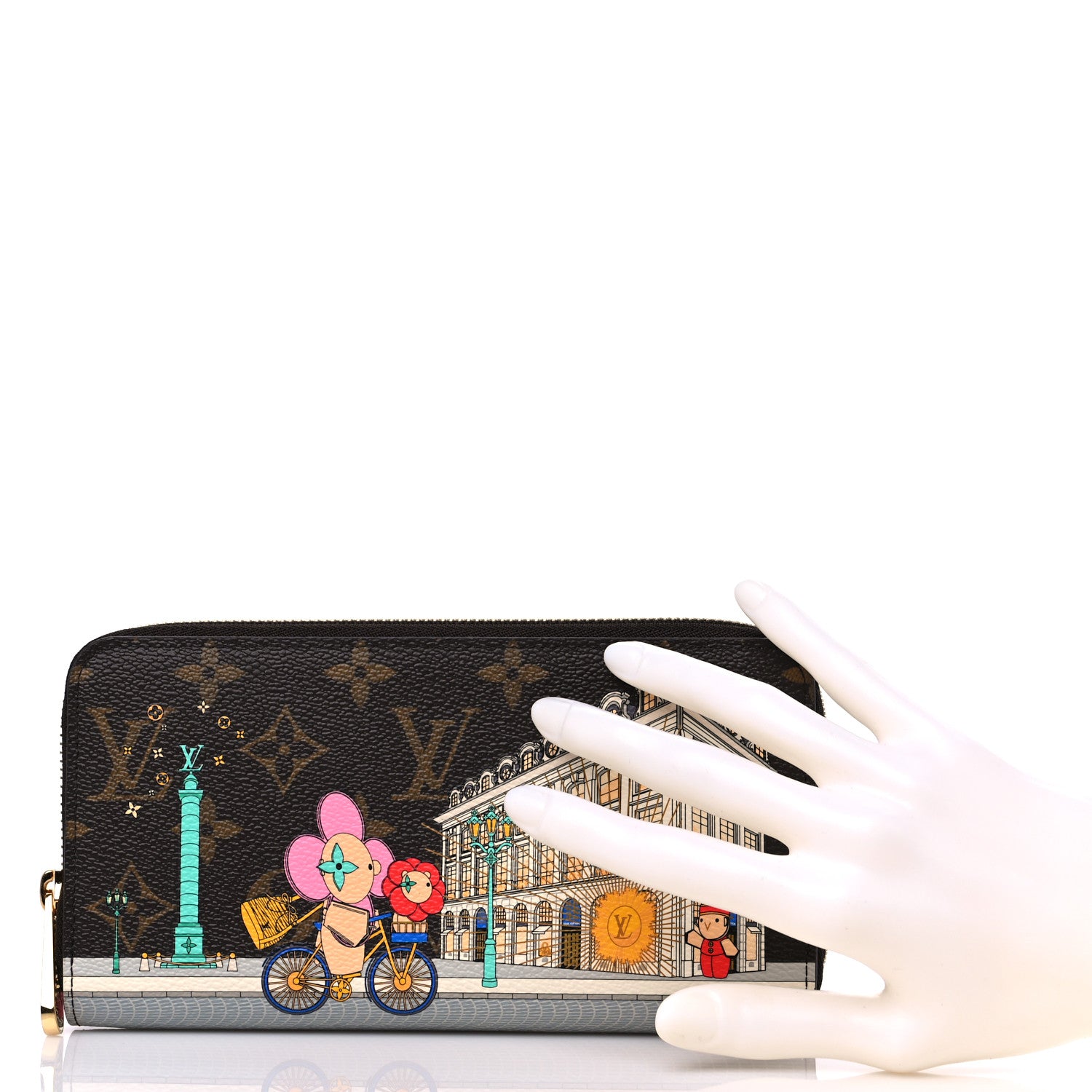 Louis Vuitton Monogram 2022 Christmas Animation Paris Zippy Wallet Pink 2 of 9