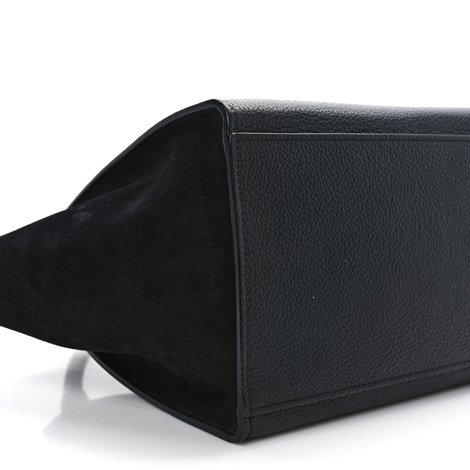 Celine Drummed Calfskin Suede Small Trapeze Black 8 of 15