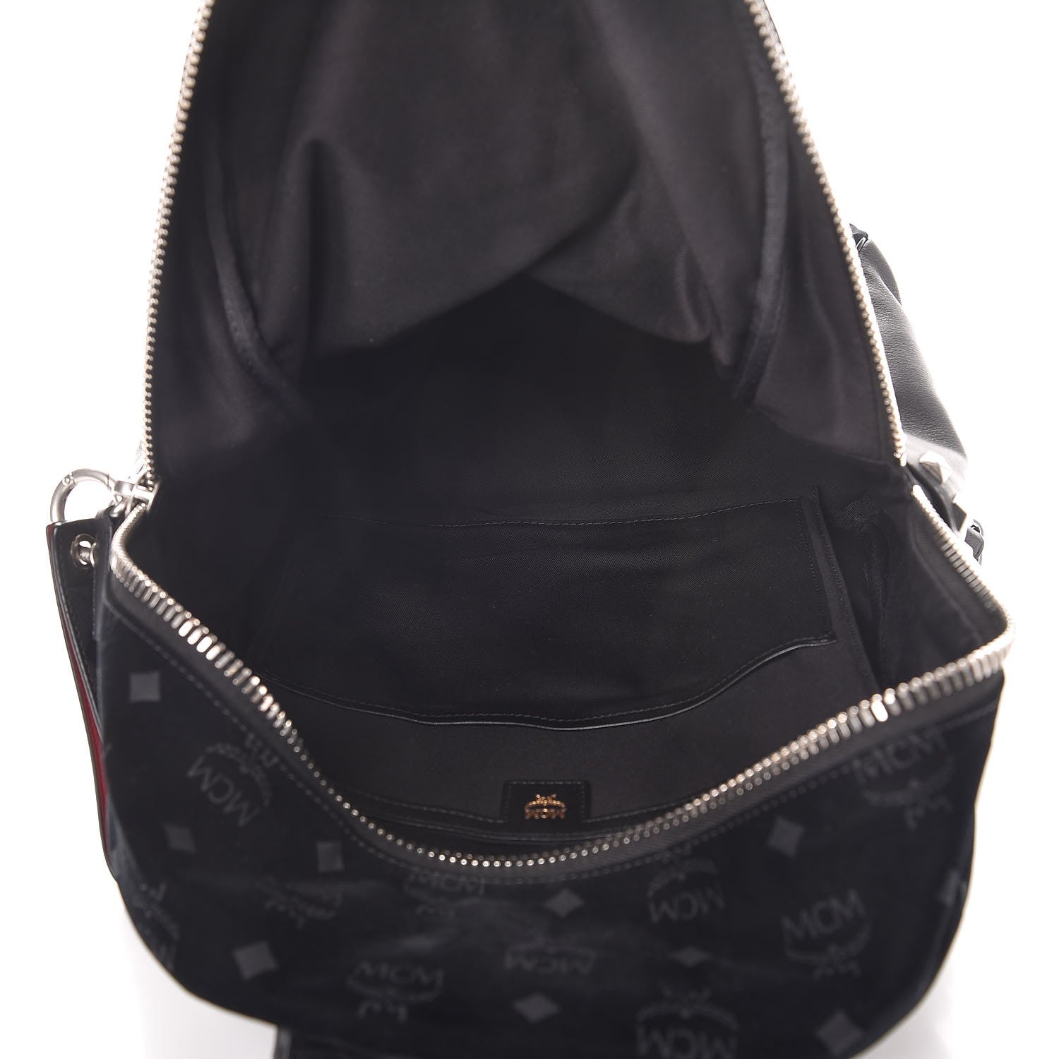 MCM Velvet Monogram Medium Stark Insignia Backpack Black 5 of 11