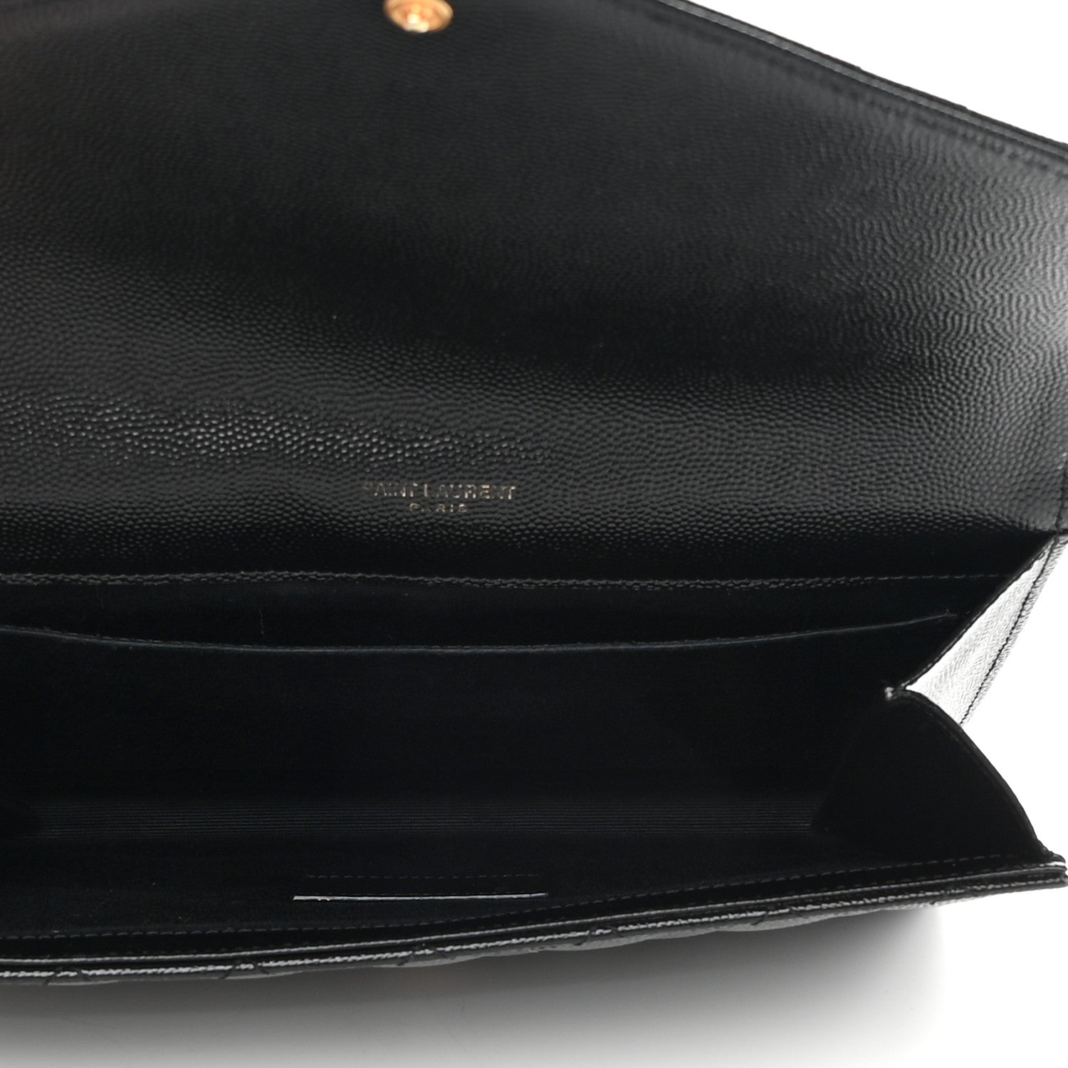 Saint Laurent Grain De Poudre Textured Mixed Matelasse Triquilt Monogram Clutch Black 5 of 9