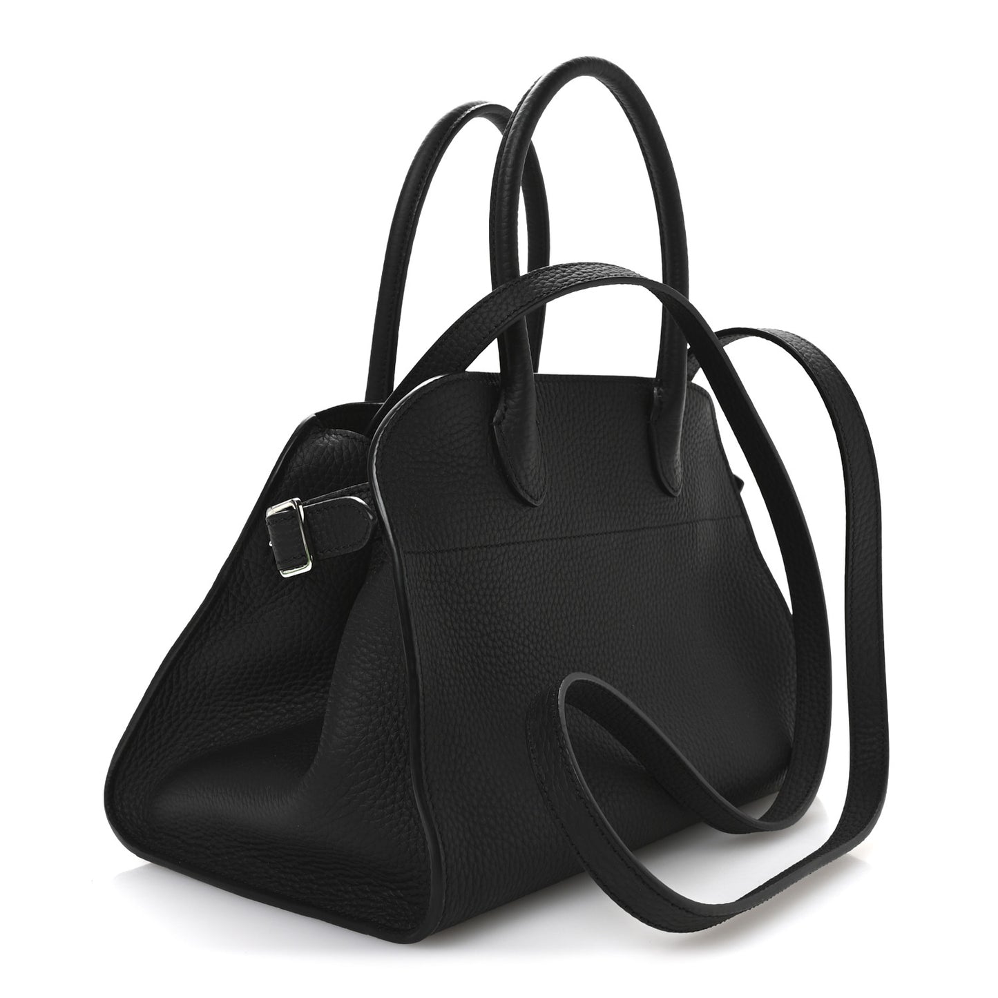 Grained Calfskin Soft Margaux 10 Bag Black