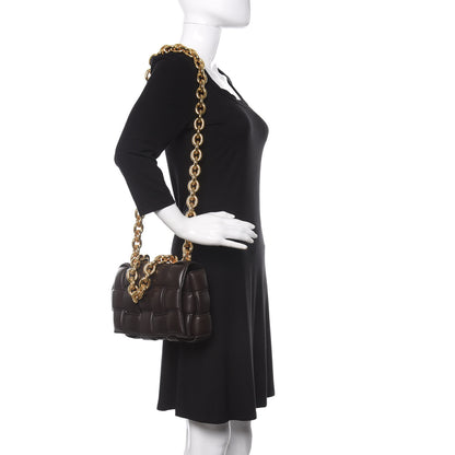 Bottega Veneta Lambskin Maxi Intreccio Padded Chain Cassette Crossbody Bag Black 2 of 10