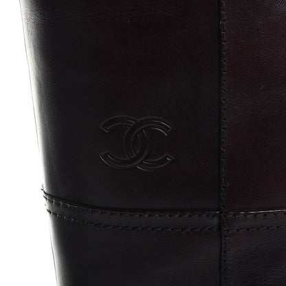 Chanel Calfskin CC Knee High Boots 39.5 Dark Brown 9 of 10