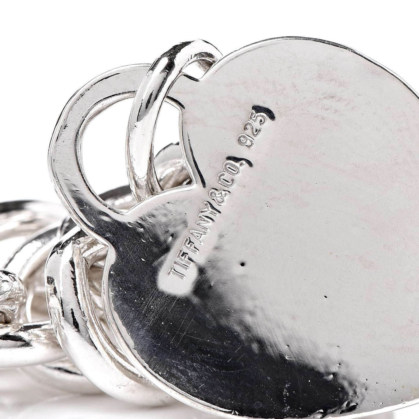 Sterling Silver Heart Tag Charm Bracelet