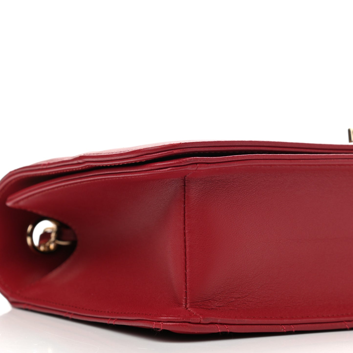 Lambskin Chevron Quilted Flap Red