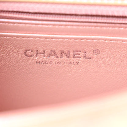Chanel Iridescent Calfskin Quilted Mini Rectangular Flap Pink 6 of 10