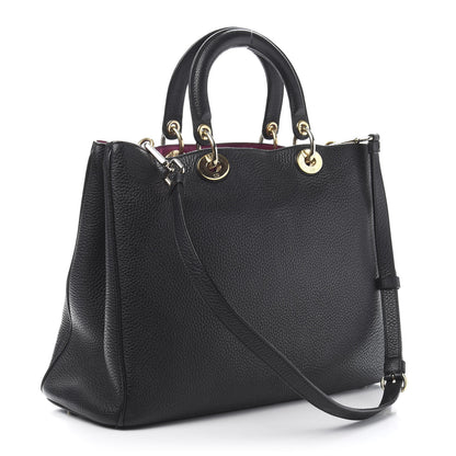 Christian Dior Bullcalf Large Diorissimo Tote Black Rose Indien 3 of 12